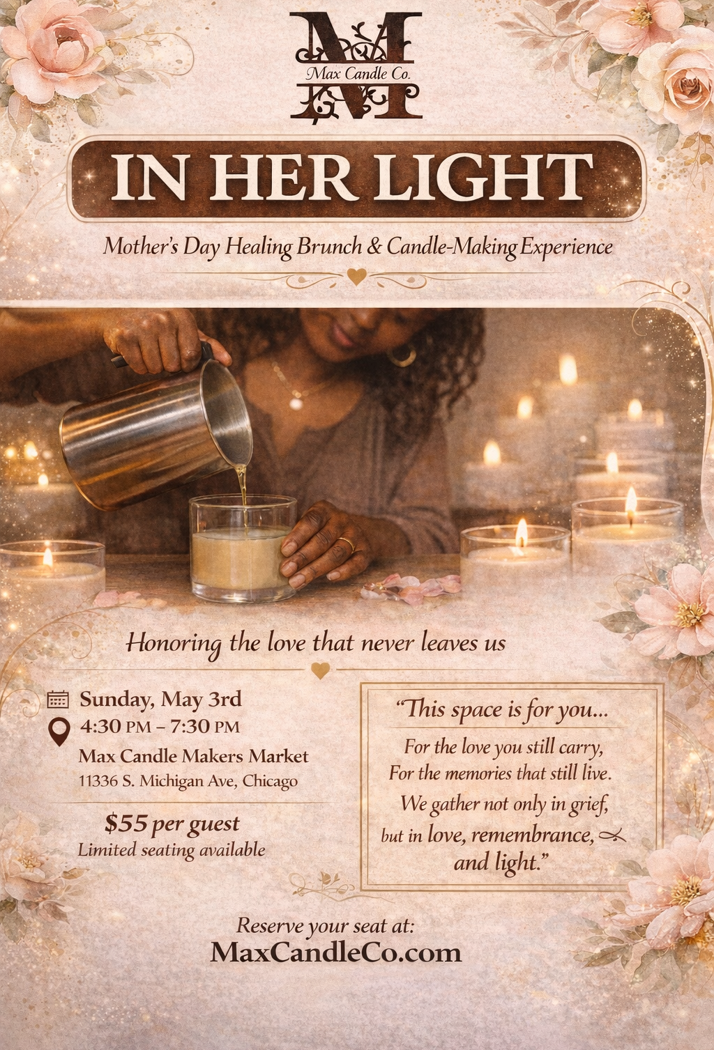 In Her Light: Mother’s Day Healing Brunch & Candle Experience